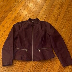 Baccini Purple PleatherJacket